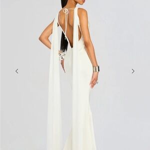 Retrofete White Backless Tie Front Gown